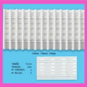 Cinta fruncidora automática multibolsa ancho 7cm