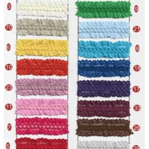 Colorido Entredós encaje fruncido rígido