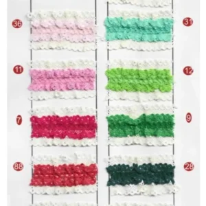 Colorido1 entredós encaje fruncido doble ancho 4,50cm