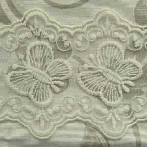 Entredós tul bordado mariposas