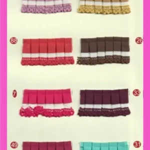 Plisado tablas con remate de encaje ancho 3,7cm